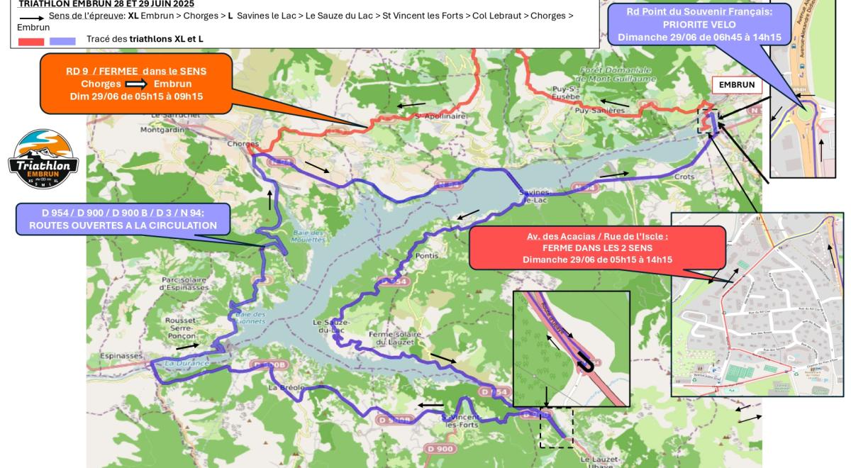 Triathlon M Embrun_Embrun - Restrictions de circulation - Triathlon M Embrun