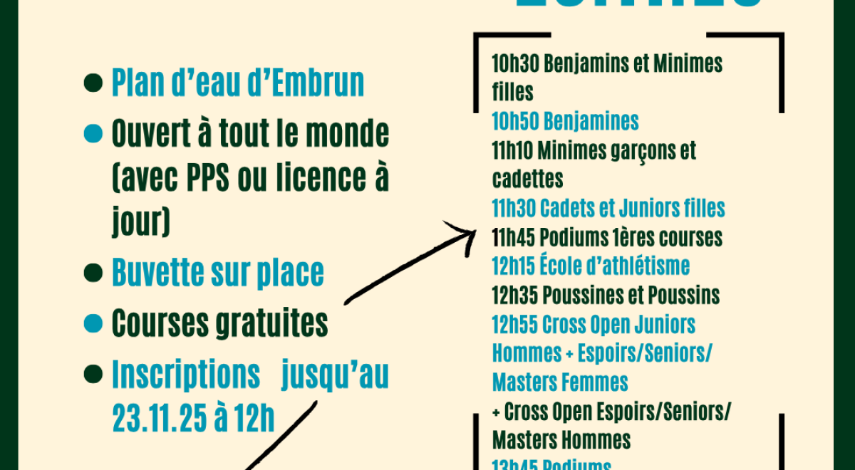Programme - Cross d'Embrun - Programme - Cross d'Embrun