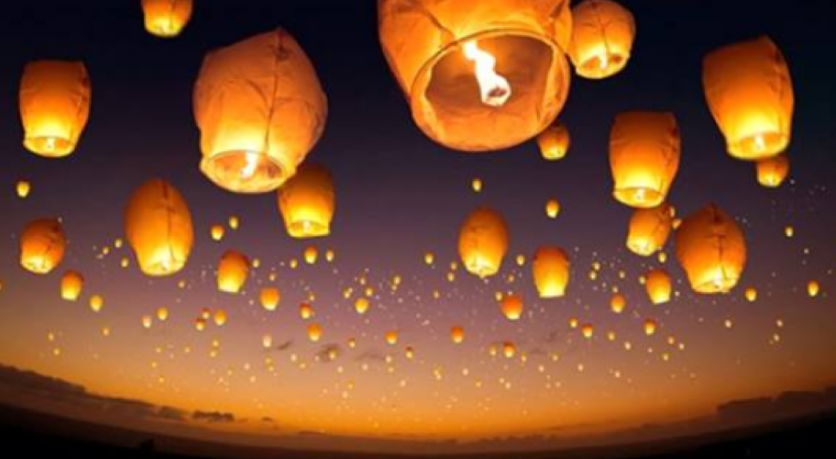 Dusk Party Family au Chalet_Seyne - lâcher de lanterne