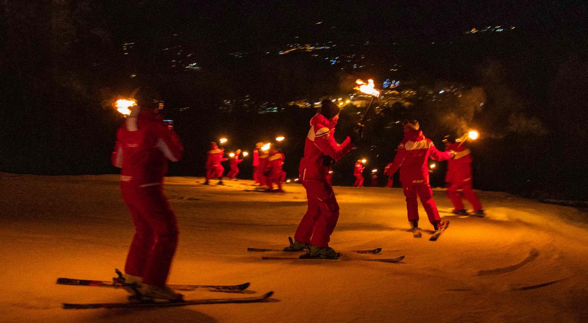 Descente aux flambeaux des enfants - Le Sauze