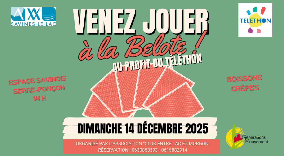 Concours de Belote SAVINES-LE-LAC - Concours de Belote SAVINES-LE-LAC