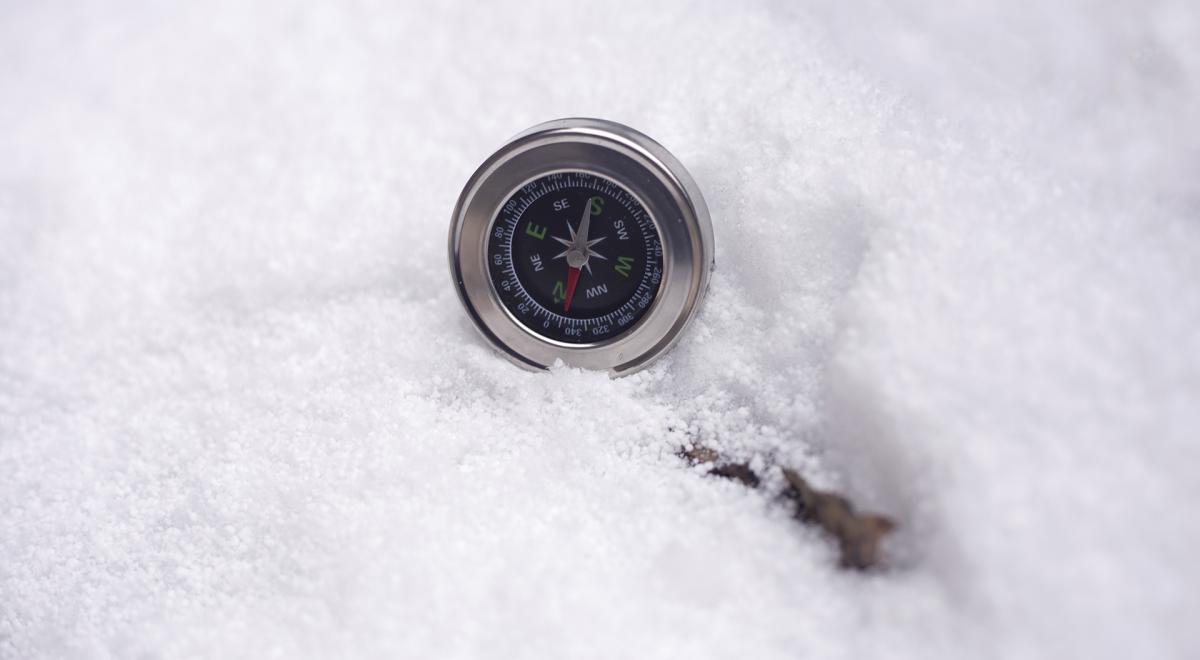 Parcours trappeur- Le Sauze - Boussole dans la neige