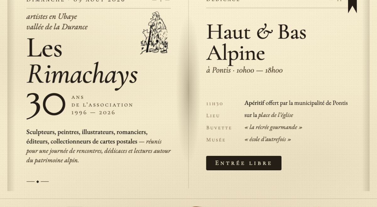 Dédicace "haut et bas alpine"_Pontis - Dédicace "haut et bas alpine"_Pontis
