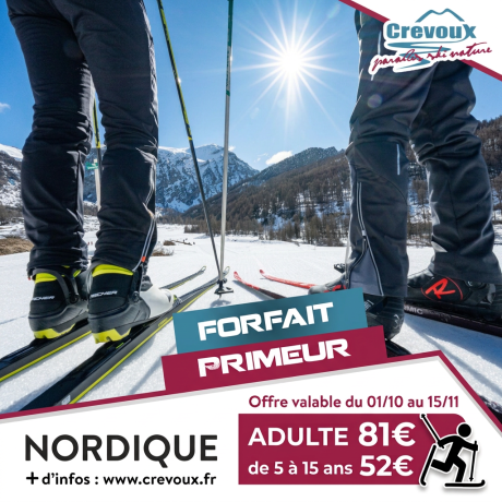 Vente en ligne Forfaits Saison Primeur – Ski Nordique de Crévoux_Crévoux
