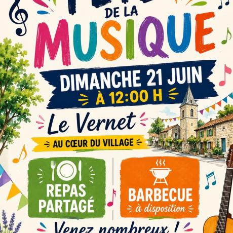 Fête de la Musique à Le Vernet_Le Vernet - affiche