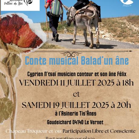 Conte musical Balad'un âne par Cyprien N'tsai_Le Vernet - Conte musical Balad'un âne par Cyprien N'tsai_Le Vernet