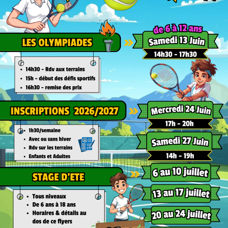 stage d'été tennis CHORGES - stage d'été tennis CHORGES